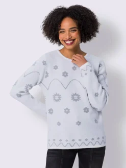 Linea Tesini Pulls<Pull à manches longues superbe motif jacquard