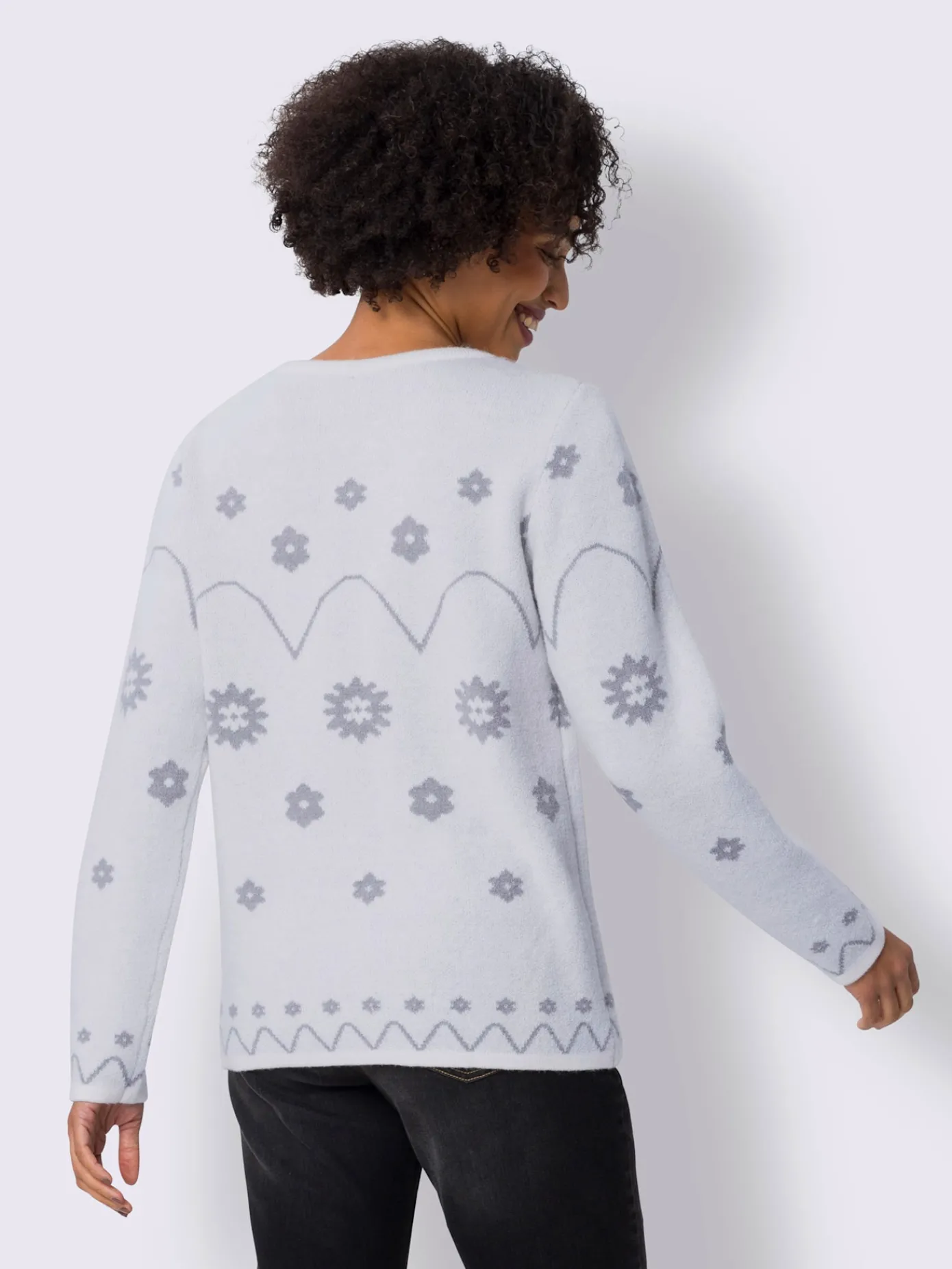 Linea Tesini Pulls<Pull à manches longues superbe motif jacquard