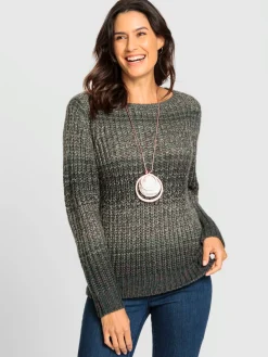 Pulls<Pull à manches longues tricot côtelé épais