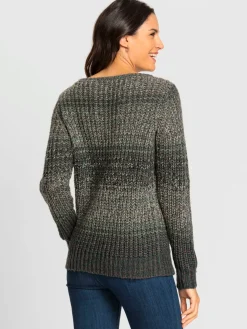 Pulls<Pull à manches longues tricot côtelé épais