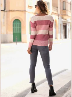 LASCANA Pulls<Pull à rayures manches longues