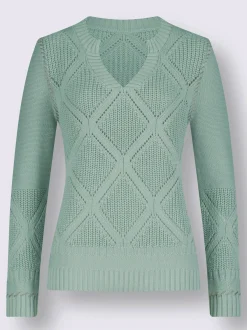 Pulls<Pull ajouré 49% coton