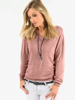 Pulls<Pull ajouré 60% viscose