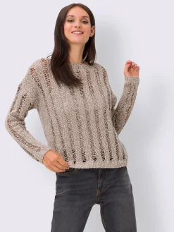 Mandarin Pulls<Pull ajouré aspect chiné tendance