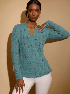 Creation L Pulls<Pull ajouré bord ondulé élégant