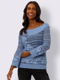 Linea Tesini Pulls<Pull ajouré broderie florale