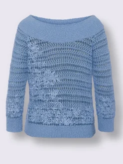 Linea Tesini Pulls<Pull ajouré broderie florale