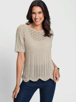 Pulls<Pull ajouré légèrement transparent