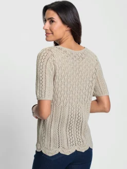 Pulls<Pull ajouré légèrement transparent