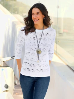 Pulls<Pull ajouré motif ajouré léger