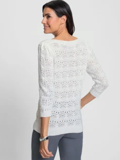 Pulls<Pull ajouré motif ajouré léger