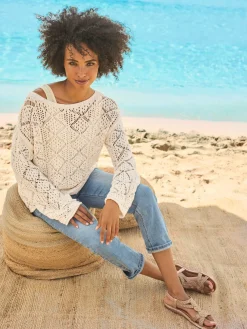 Linea Tesini Pulls<Pull ajouré pur coton