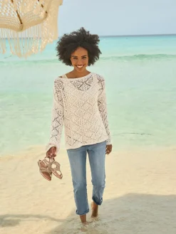 Linea Tesini Pulls<Pull ajouré pur coton