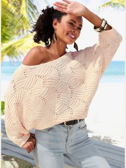 LASCANA Pulls<Pull chauve-souris encolure en u