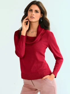 Alessa W. Pulls<Pull confortable large col roulé épaules froncées