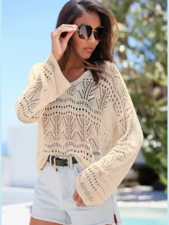 s.Oliver Pulls<Pull de plage encolure en v dégagée