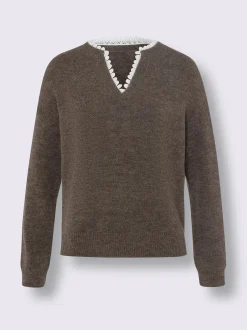 Linea Tesini Pulls<Pull empiècement en dentelle délicat