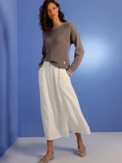 CREATION L PREMIUM Pulls<Pull en coton mélange coton-lin estival