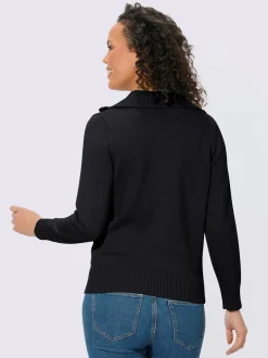 Collection L Pulls<Pull en maille côtelée col montant à glissière