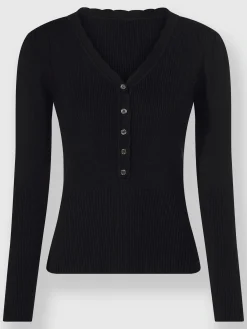 Ashley Brooke Pulls<Pull en tricot fin bord ondulé élégant à l'encolure