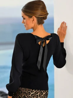 Ashley Brooke Pulls<Pull en tricot fin encolure dégagée au dos