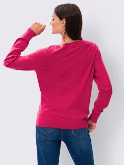 Mandarin Pulls<Pull en tricot fin motif tricoté aspect 3d