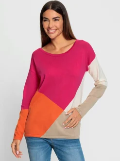 Rick Cardona Pulls<Pull en tricot fin motif color block tendance