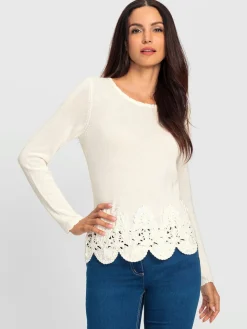 Ashley Brooke Pulls<Pull en tricot fin superbe broderie de cordonnet