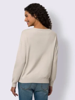 Linea Tesini Pulls<Pull en tricot fin superbe broderie florale