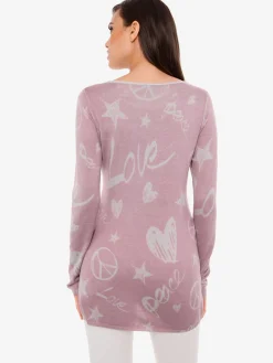 Linea Tesini Pulls<Pull en tricot fin superbe imprimé graphique avec cœur en rivets