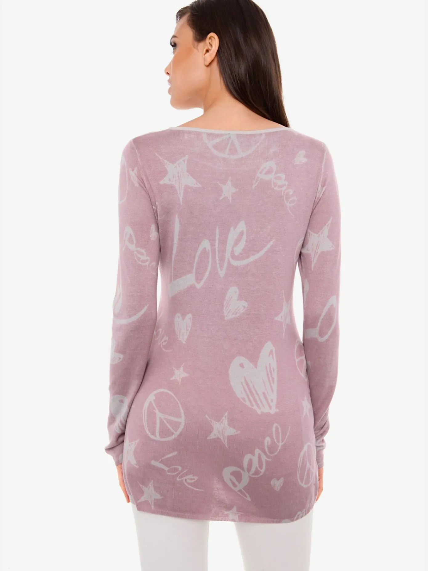 Linea Tesini Pulls<Pull en tricot fin superbe imprimé graphique avec cœur en rivets