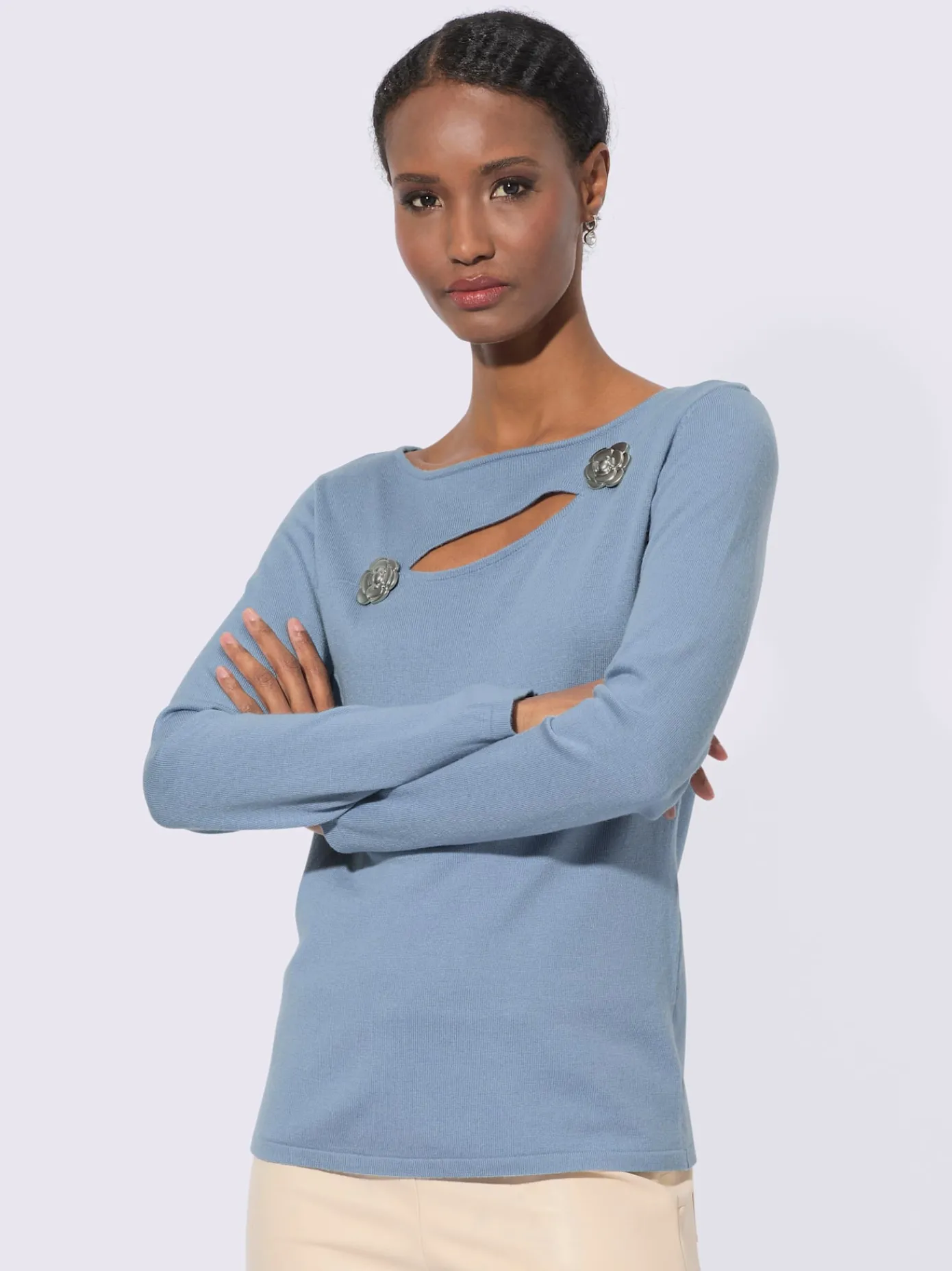 Creation L Pulls<Pull en tricot fin tricot soigné