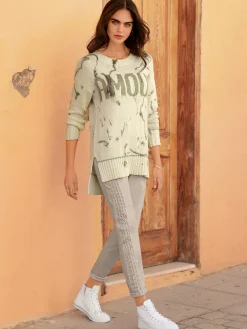 Mandarin Pulls<Pull en tricot inscription brillante