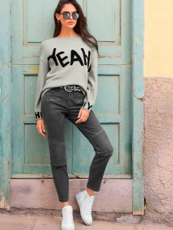 Mandarin Pulls<Pull en tricot inscription tendance