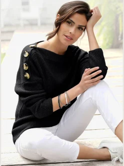 LASCANA Pulls<Pull en tricot élégant, boutons décoratifs
