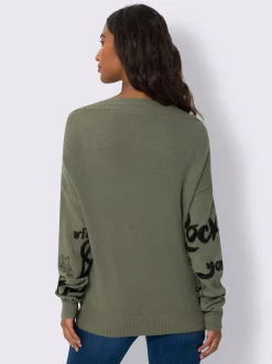 Mandarin Pulls<Pull en tricot motif imprimé devant