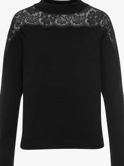 LASCANA Pulls<Pull en tricot pull élégant avec larges empiècements en dentelle