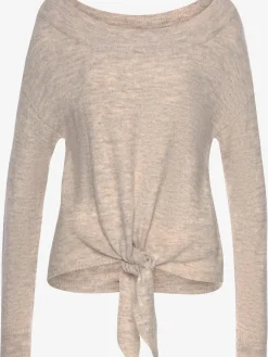 LASCANA Pulls<Pull en tricot pull léger orné d'un nœud