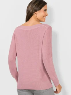 Pulls<Pull en tricot structure côtelée