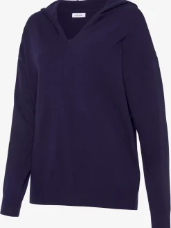 LASCANA Pulls<Pull en tricot sweat à capuche en tricot avec encolure en v