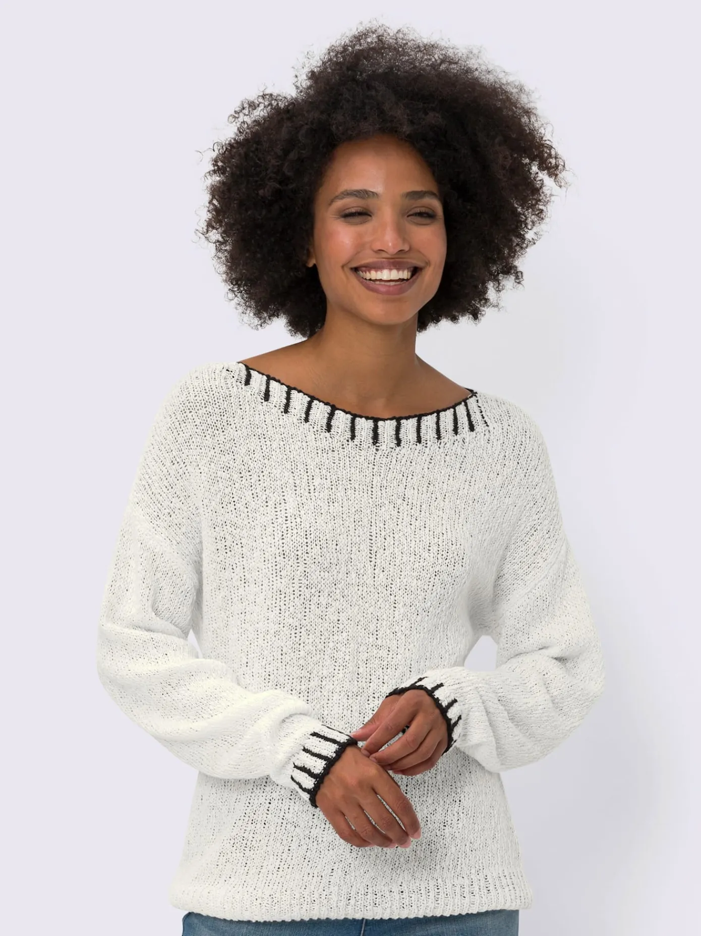 Linea Tesini Pulls<Pull encolure ronde détails contrastés