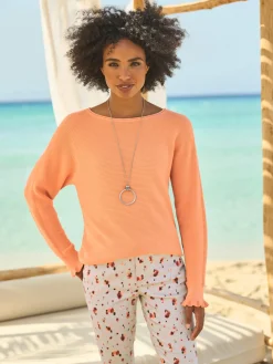 Linea Tesini Pulls<Pull encolure ronde effet côtelé en biais