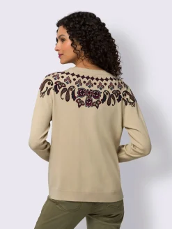 Linea Tesini Pulls<Pull encolure ronde joli imprimé