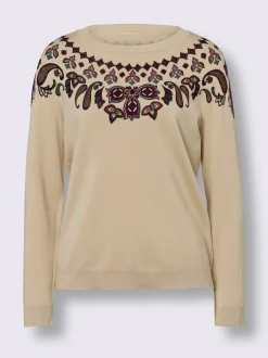 Linea Tesini Pulls<Pull encolure ronde joli imprimé