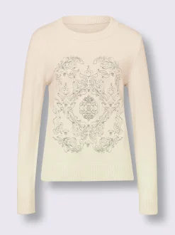 Linea Tesini Pulls<Pull encolure ronde superbe broderie