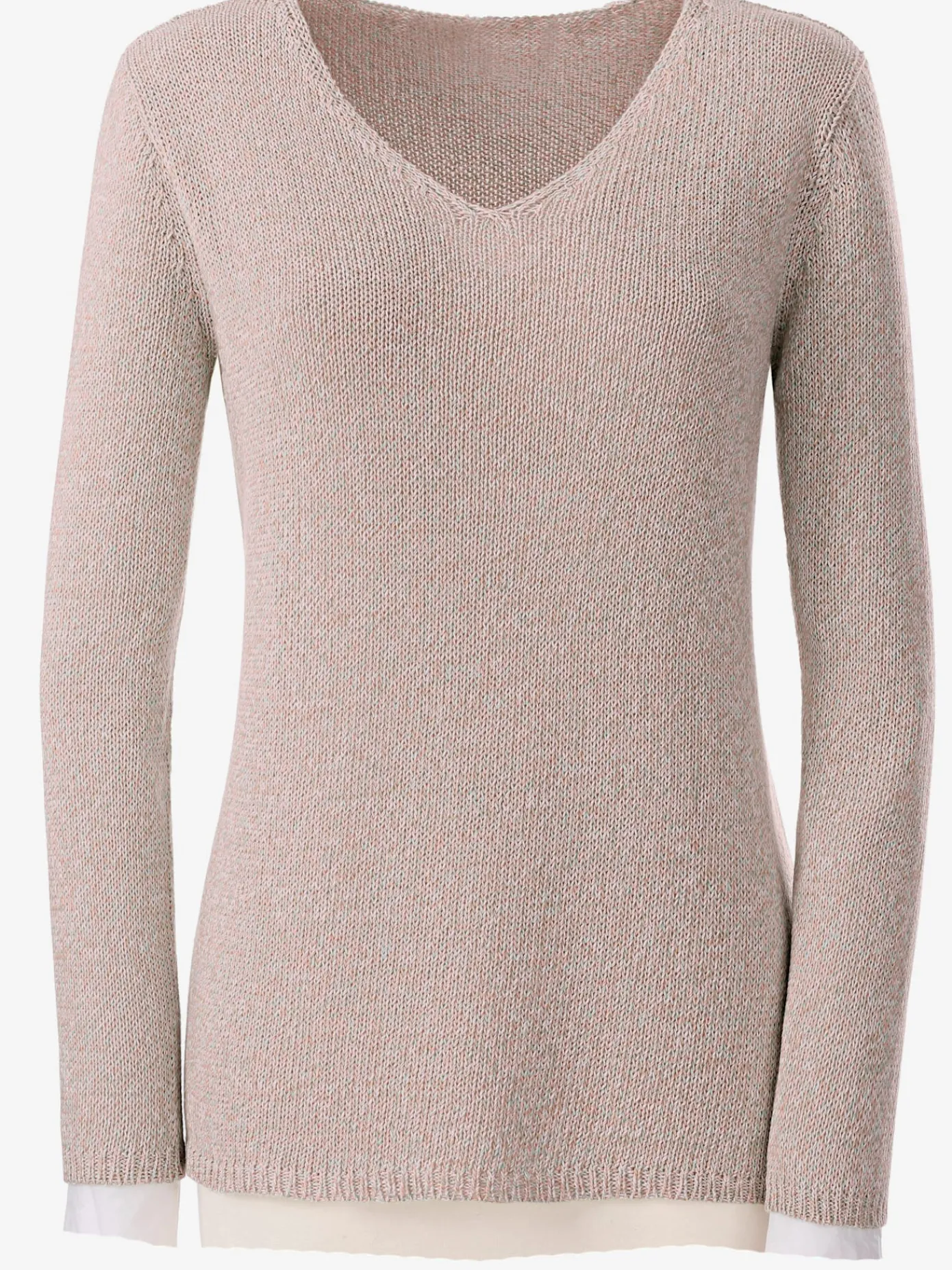 Collection L Pulls<Pull femme à col en v et manches longues