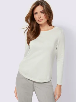 Pulls<Pull femme basique élégant en coton pima