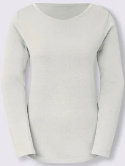 Pulls<Pull femme basique élégant en coton pima