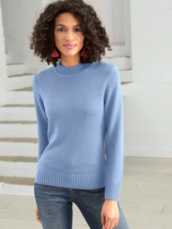 Collection L Pulls<Pull femme col tortue finitions côtelés