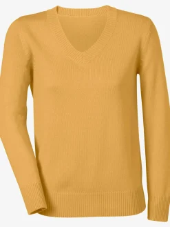 Collection L Pulls<Pull femme coupe classique col en v finitions côtelées